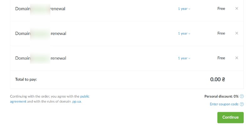 免费域名 PP.UA 后缀的域名之前注册过的可以去看看，可以续订了呢